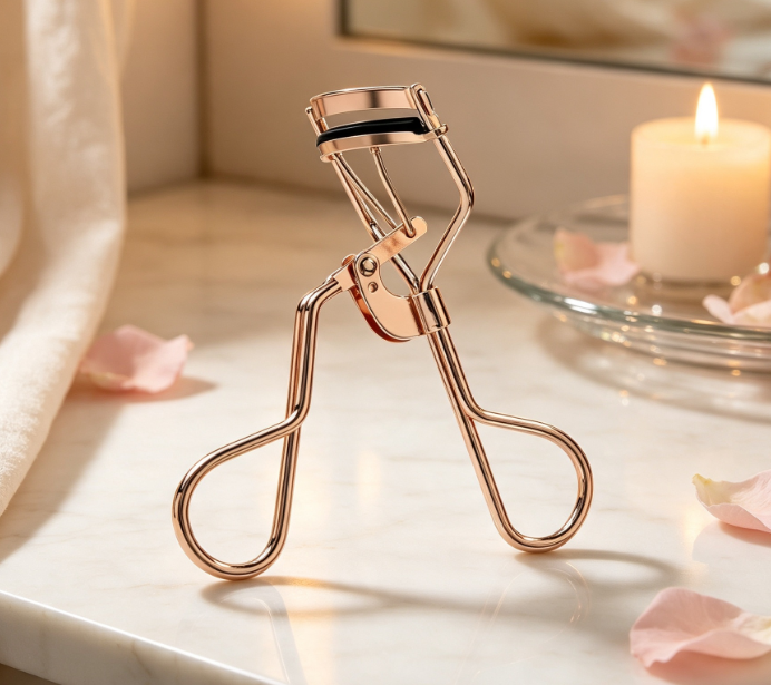 Rose Gold Curved Eyelash Curler for Almond-Shaped Eye Contours - Image 2