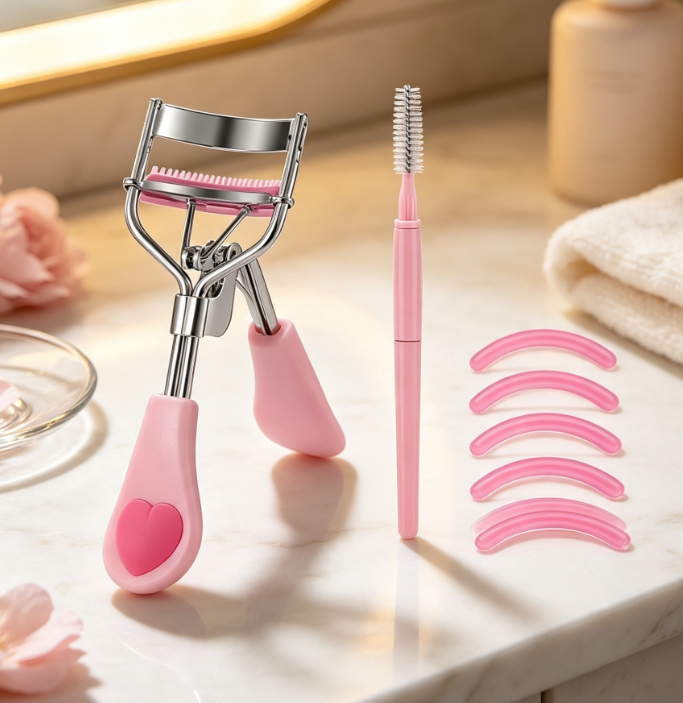 Stainless Steel Lash Curler with Comb and 5 Replacement Pads - Image 2