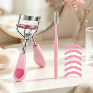 Stainless Steel Lash Curler with Comb and 5 Replacement Pads