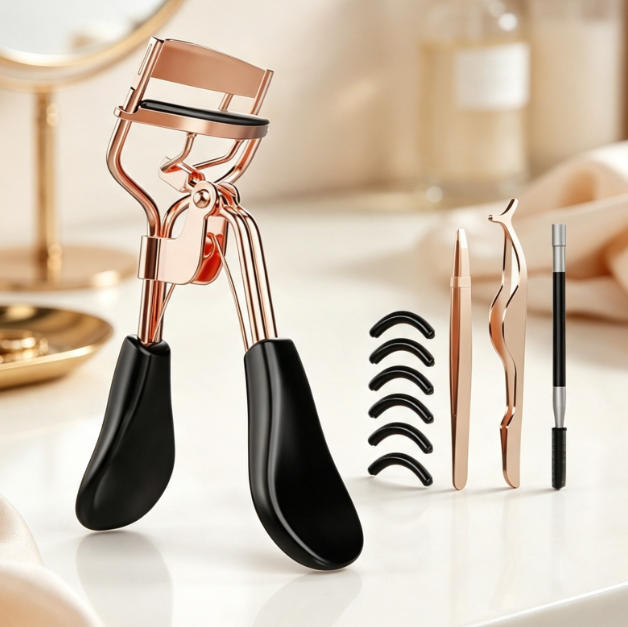 Stainless Steel Eyelash Curler with a Pinch-Reducing Design - Image 2