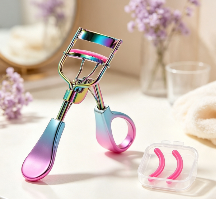 Frameless Eyelash Curler with Comb Teeth for Defined Lashes