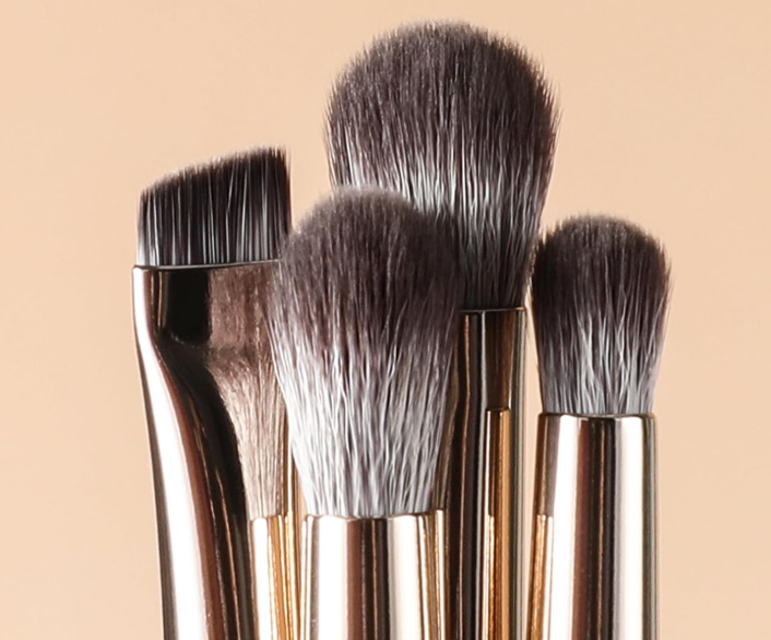 6-Piece Eye Makeup Brush Set with Blending and Angled Brow Brushes