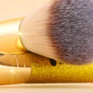 Double-Ended Cosmetic Brush for Blending Liquid and Powder Makeup