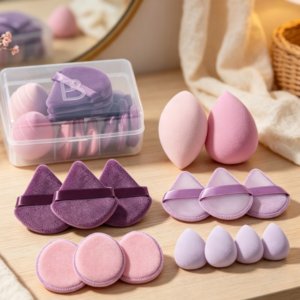 Triangle Makeup Puff and Sponge Collection with Travel Case