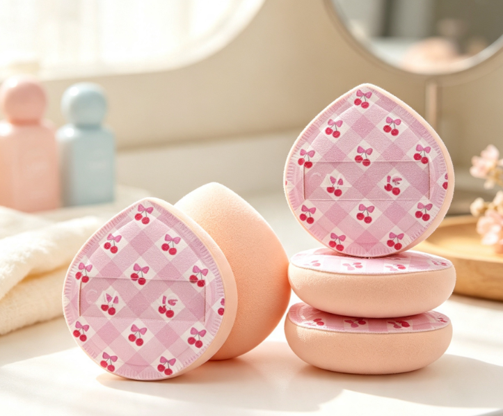 Sakura Pink Makeup Sponge Set for Wet and Dry Application