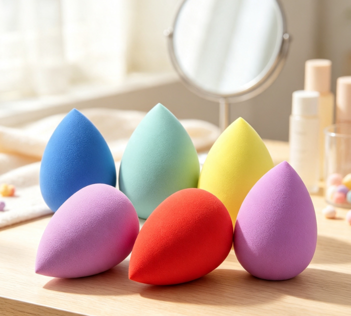 Fine-Pore Foundation Sponge Set for Smooth Blending and Reduced Product Absorption