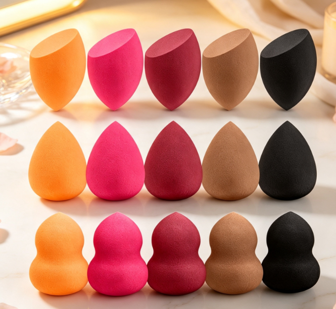 Soft Multicolor Makeup Sponge Set for Wet and Dry Techniques - Image 2