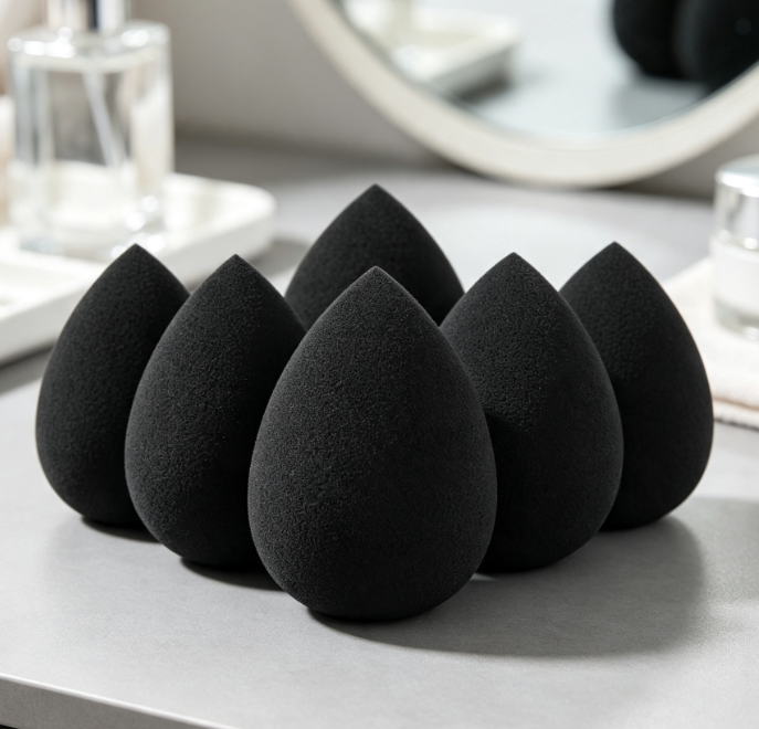Vegan Makeup Sponge Set with High-Resilience Material for Wet and Dry Use