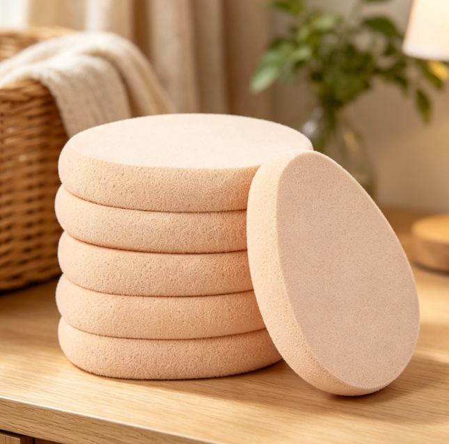 Flat Cushion Makeup Puff for a Soft, Sheer Makeup Finish