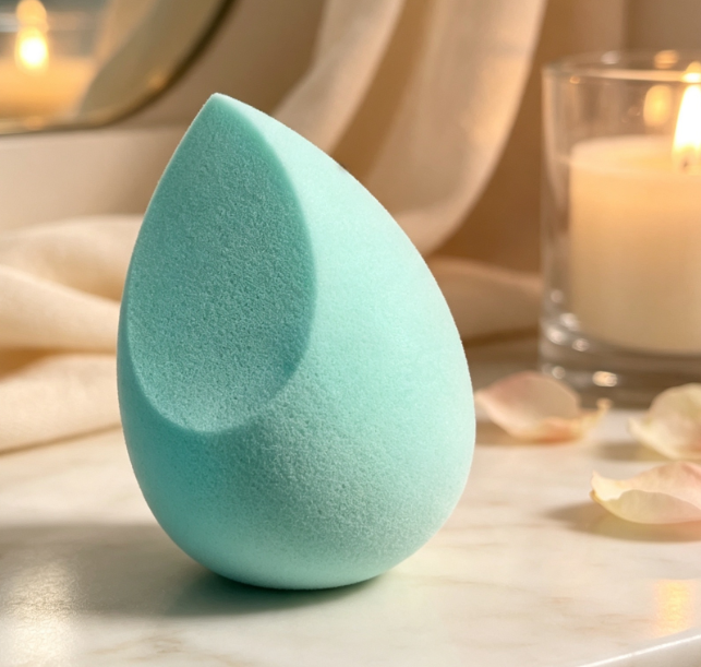 Teardrop-Shaped Cosmetic Sponge for Versatile Makeup Blending - Image 2
