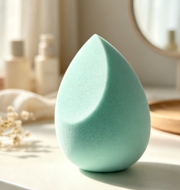 Teardrop-Shaped Cosmetic Sponge for Versatile Makeup Blending