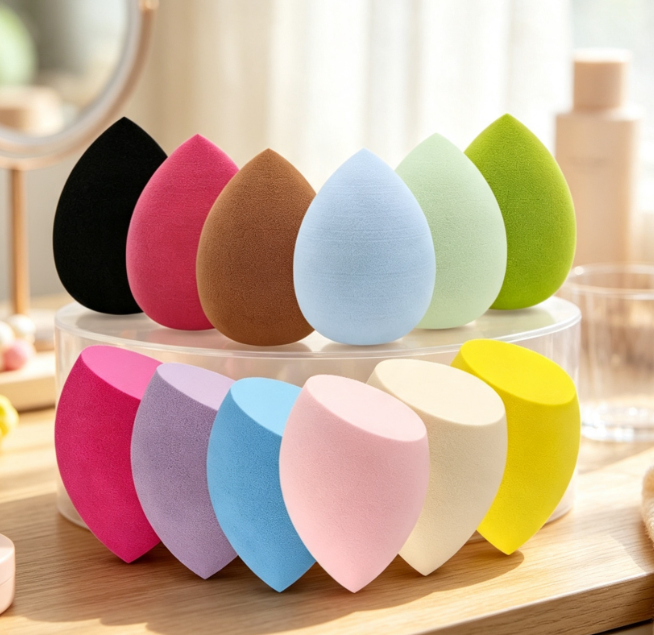 Professional Multicolor Makeup Sponge Set with Soft, Skin-Friendly Texture