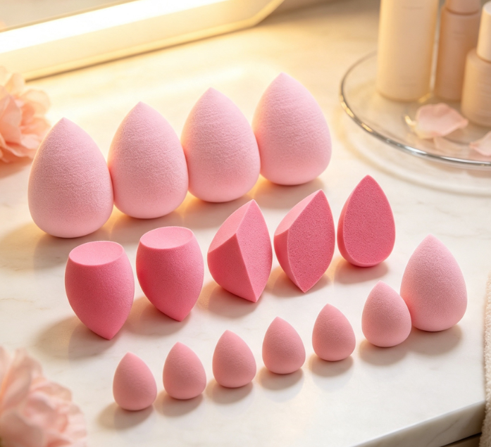 Multicolor Soft Makeup Sponge Set for Seamless Foundation Blending - Image 2